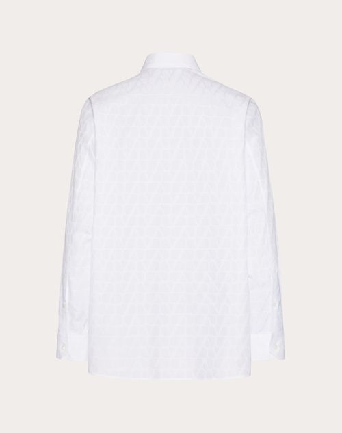 Valentino - Cotton Poplin Shirt With Toile Iconographe Pattern - White - Man - Shirts