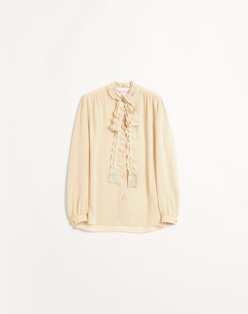 Valentino - Crepe De Chine Shirt - Birch - Woman - Shirts And Tops