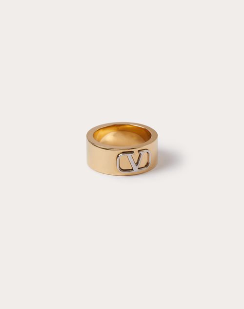 Valentino Garavani Vlogo Signature Metal Ring In Gold