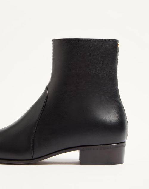 Valentino Garavani - Pat Ankle Boot In Kidskin - Black - Man - Boots
