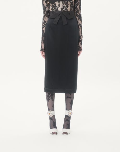 Valentino - Satin Skirt - Black - Woman - Skirts