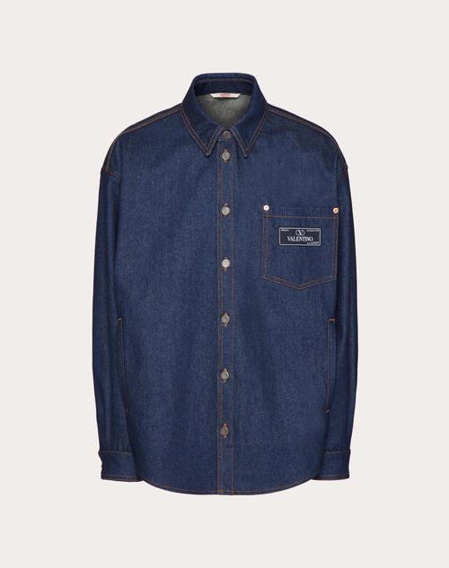 Valentino Denim Shirt With Long Sleeves And Chest Pocket In デニム