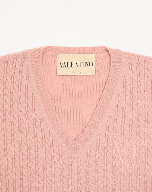 Valentino - Embroidered Cashmere Sweater - Pink - Woman - Knitwear