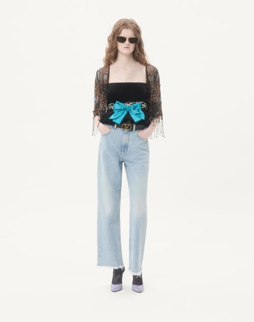 Valentino - Denim Trousers - Denim - Woman - Denim