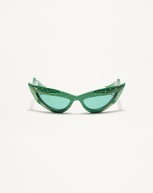 Valentino - Gafas De Acetato Estilo Ojo De Gato - Verde/verde - Unisexo - Gafas