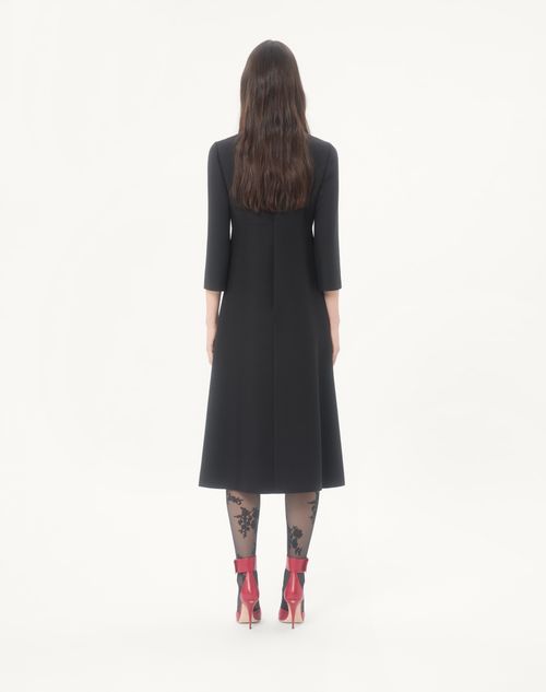 Valentino - Crepe Couture Midi Dress - Black/silver - Woman - Dresses