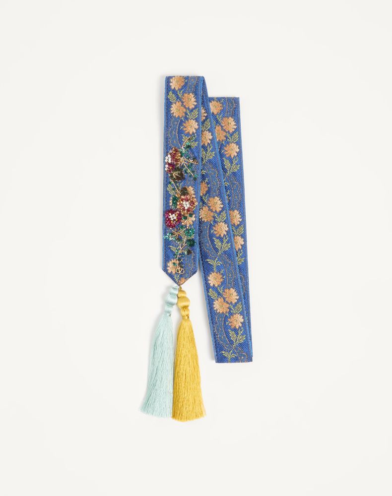 Valentino Garavani Women's Multicolour Embroidered Viscose Bandeau Scarf Woman Uni