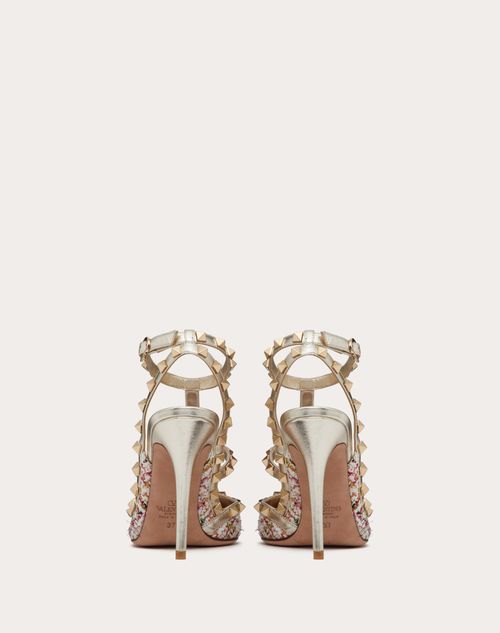 Valentino Garavani - Rockstud Tweed Pump With Straps 100mm - Multicolor/platinum - Woman - Pumps