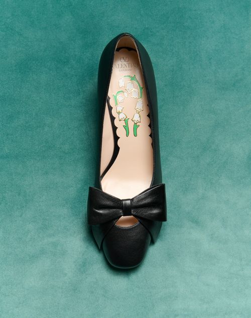 Valentino Garavani - Zapato Bowow De Cabritilla Con Tacón De 45 mm - Negro - Mujer - Salones