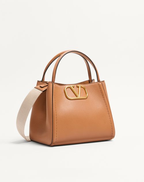 Valentino Garavani - Valentino Garavani Alltime Medium Handbag In Grainy Calfskin - Almond - Woman - Top Handle Bags