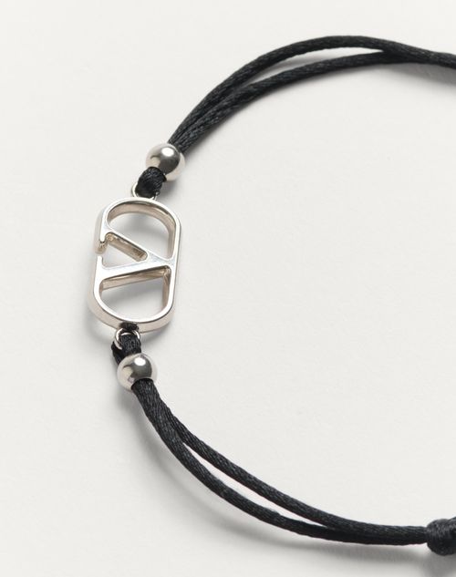 Valentino Garavani - Pulsera Vlogo Signature De Algodón - Negro - Hombre - Joyas