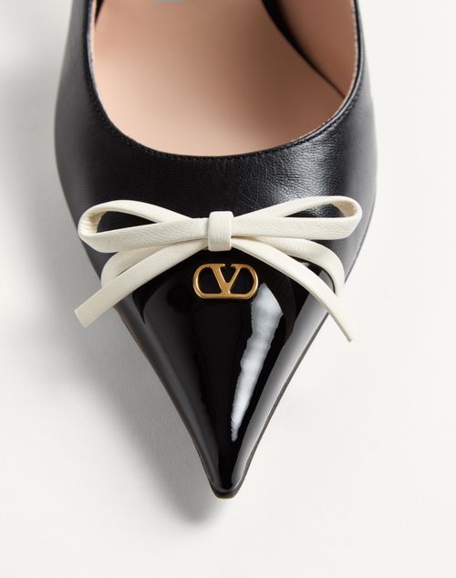 Valentino Garavani - Bepointy Slingback Pump In Patent Leather And Kidskin 80mm - Black/ivory - Woman - Pumps