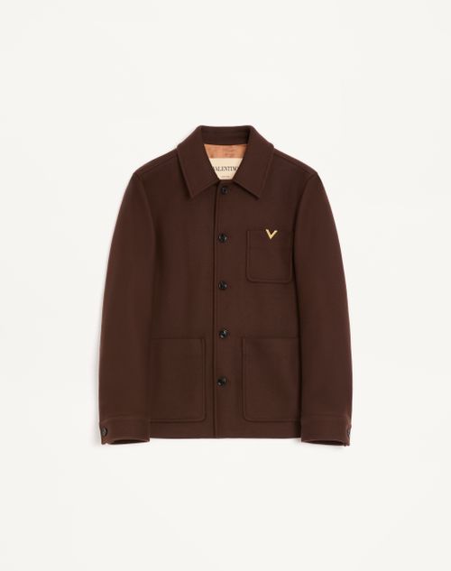 Valentino - Chaqueta De Lana Valentino Con Vgold - Marrón - Hombre - Chaquetas Y Plumíferos
