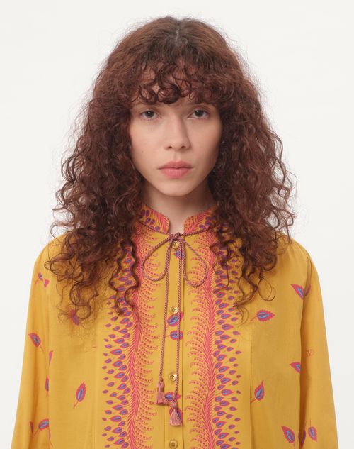 Valentino - Short Dress In Voyage Imaginaire Muslin - Yellow/multicolor - Woman - Dresses