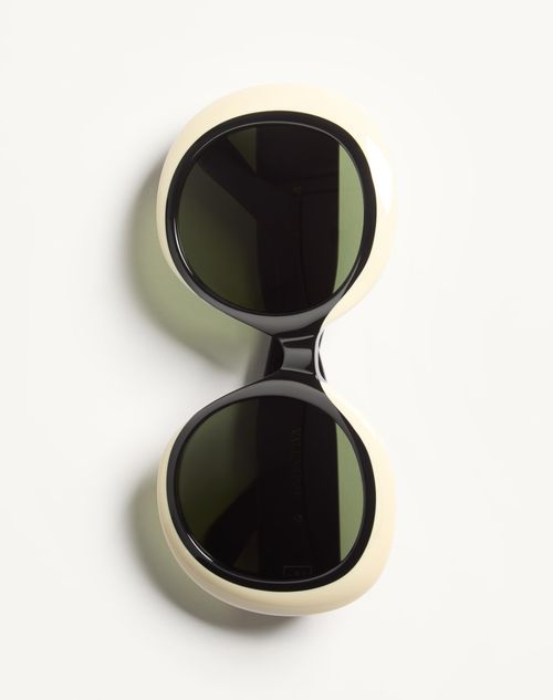 Valentino - Dramatic Round 1960s Acetate Eyewear - Black/ivory - Woman - Eyewear