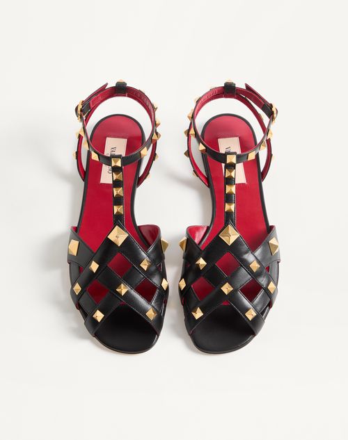 Valentino Garavani - Studdy Kidskin Sandal - Black - Woman - Sandals