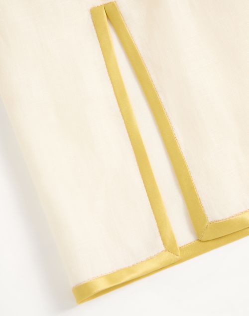 Valentino - Abito Corto In Lino Ricamato - Avorio - Donna - Abiti