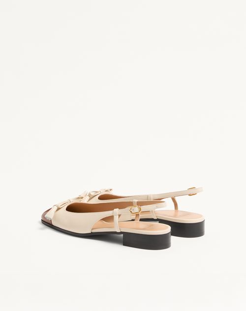 Valentino Garavani - Valet Du Roi Kid Slingback Ballerina 25mmm - Butter/tobacco - Woman - Ballerinas