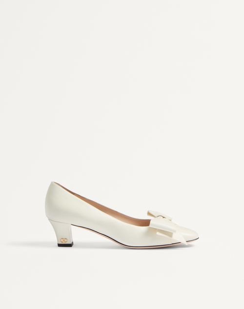 Valentino Garavani Bowow Pump In Kidskin 45mm Woman Ivory 39