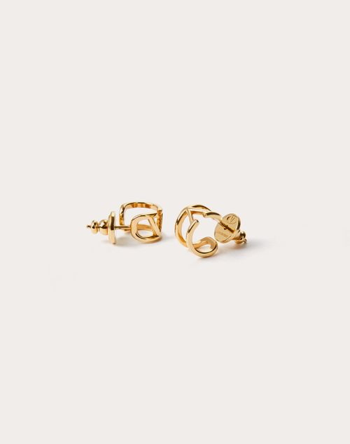 Valentino Garavani - Mini Vlogo Signature Metal Earrings - Gold - Woman - Jewelry
