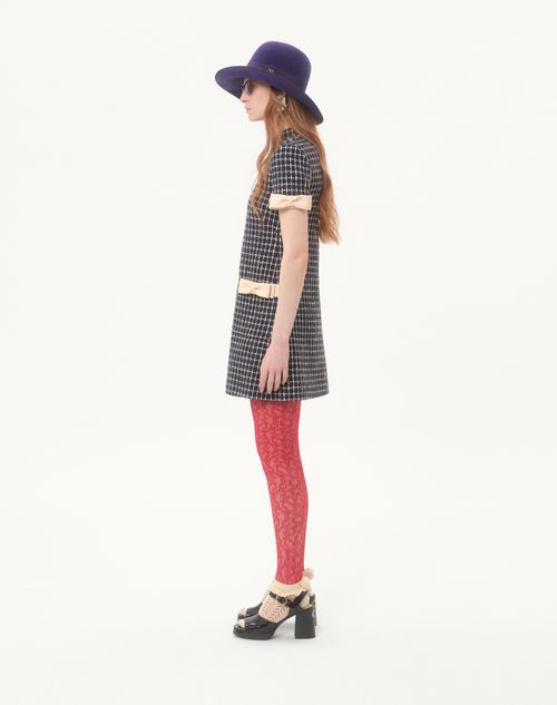 Valentino - Bouclé Short Dress - Navy/ivory - Woman - Dresses