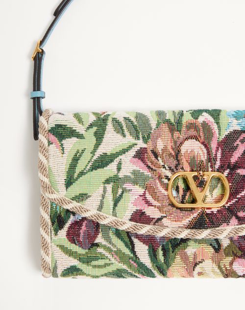 Valentino Garavani - Valentino Garavani Devain Small Shoulder Bag In Voyage Imaginaire Jacquard Fabric - Multicolour - Woman - Shoulder Bags