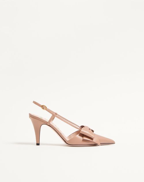 Valentino Garavani Bowow Slingback Pumps In Kidskin 85mm Woman Rose Cannelle 39