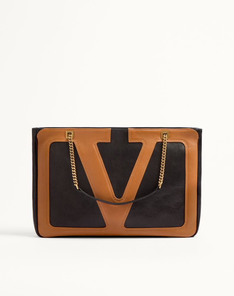 Valentino Garavani Black And Brown Viva Superstar Totes In Multi