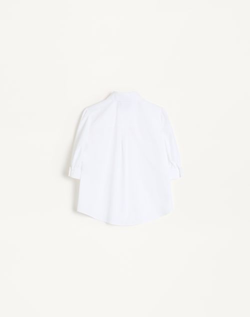 Valentino - Cotton Popeline Shirt - White - Woman - Shirts And Tops