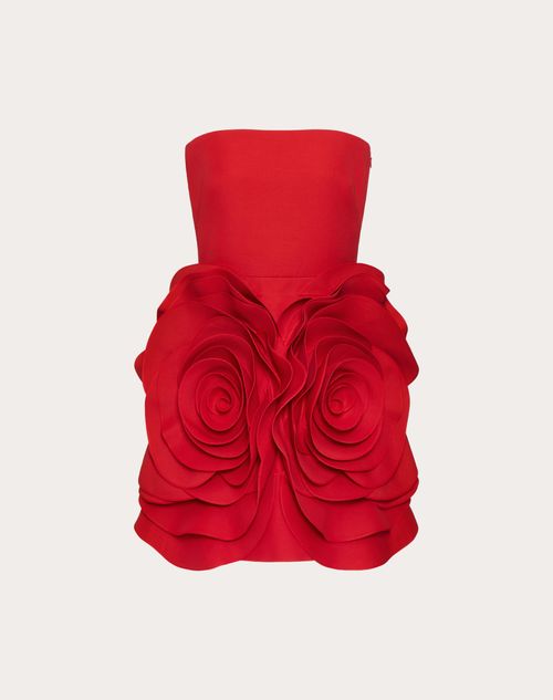 Valentino - Short Dress In Crepe Couture - Rouge - Femme - Robes