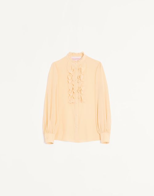 Valentino - Crepe De Chine Shirt - Birch - Woman - Shirts And Tops